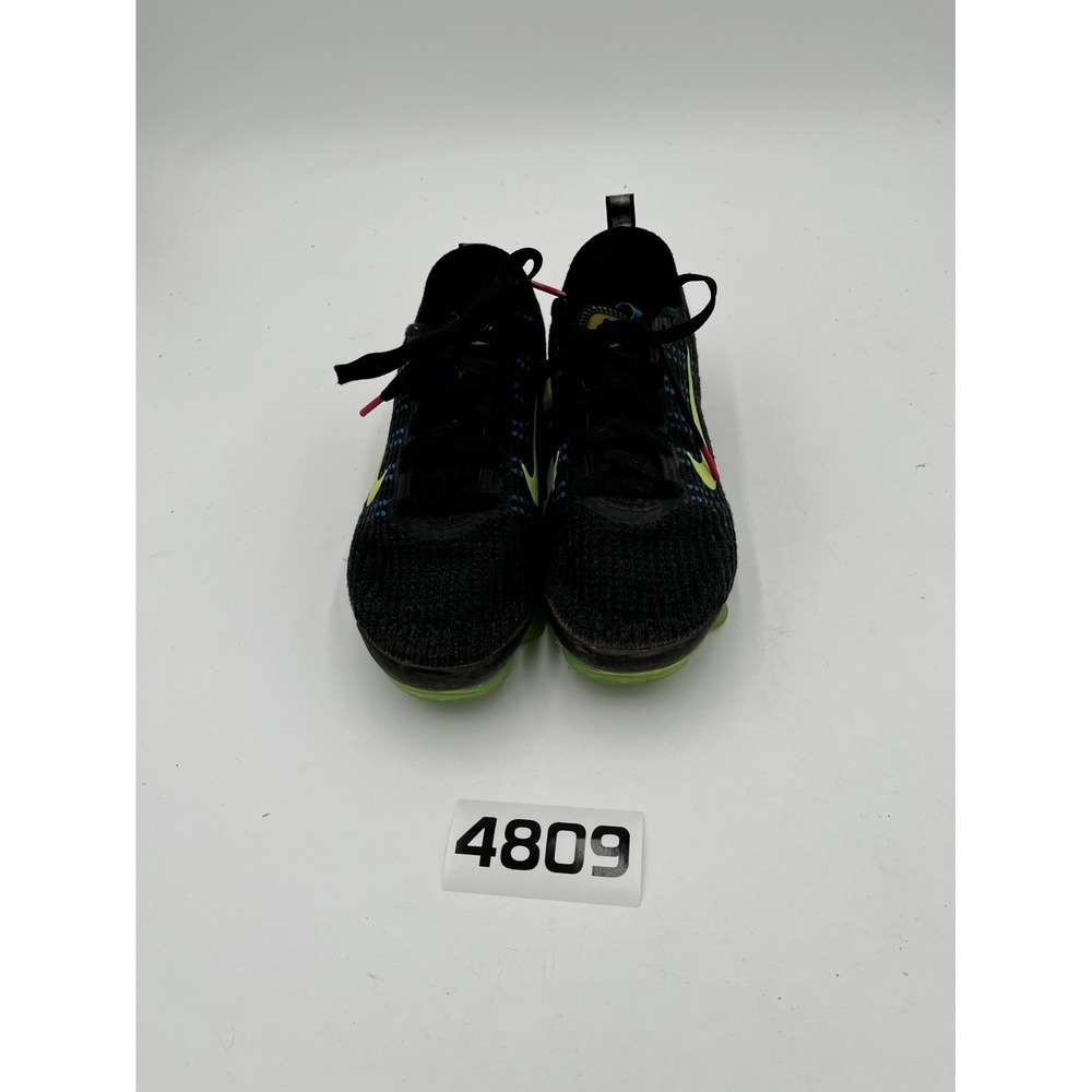 Nike Air VaporMax Flyknit 3 Youth 4Y Athletic Shoes Black Ghost Green Sneakers